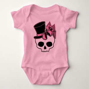 T-shirts Crânio feminino com chapéu e Arco rosa