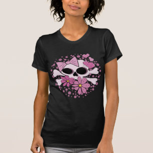 T-shirts Crânio feminino do punk
