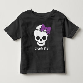T-shirts Cranio Kid Girl Skull com Arco roxo