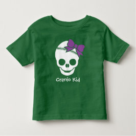 T-shirts Cranio Kid Girl Skull com Arco roxo