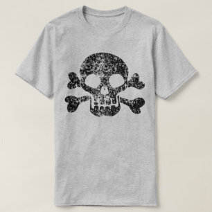 T-shirts Crânio vestido e ossos cruzados
