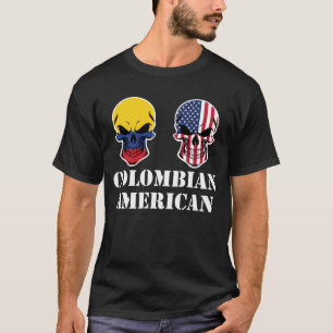 T-shirts Crânios colombianos da bandeira americana