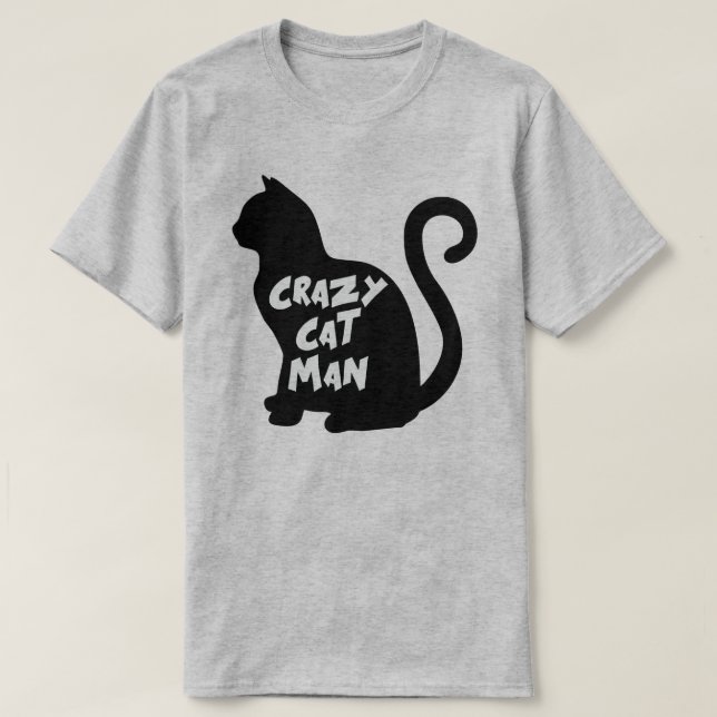 T-SHIRTS CRAZY CAT MAN (Frente do Design)