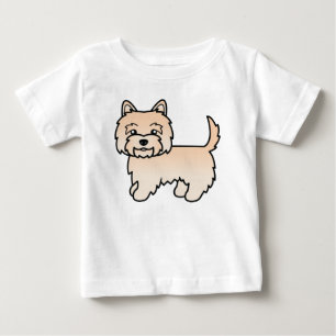 T-shirts Cream Cairn Terrier Dog Caricature Trabalho de art