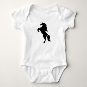 T-shirts Creeper de silhueta preto Unicorn