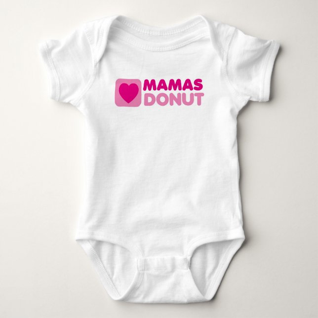 T-shirts Creeper do rosa de bebê da rosquinha dos Mamas (Frente)