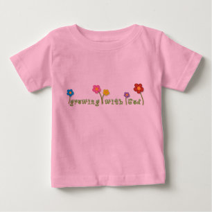 T-shirts Crescimento com o T cristão do bebê do deus