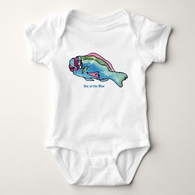T-shirts Criança bonito dos peixes dos desenhos animados (Frente)