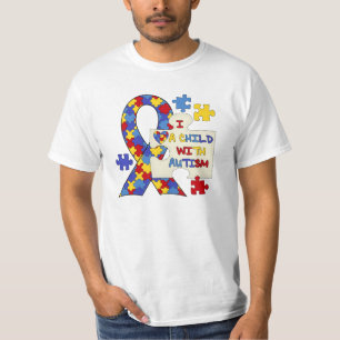 T-shirts Criança com a fita da consciência do autismo