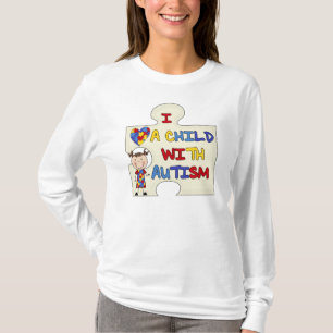 T-shirts Criança com a menina triguenha 2 do autismo