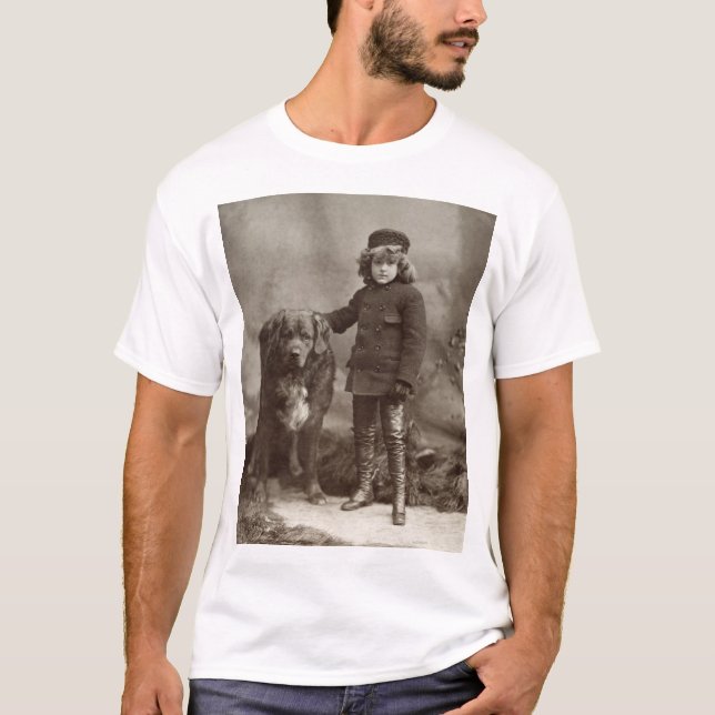 T-shirts Criança com cão, C1885 (Frente)