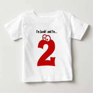 T-shirts Criança de dois anos grande do número do segundo