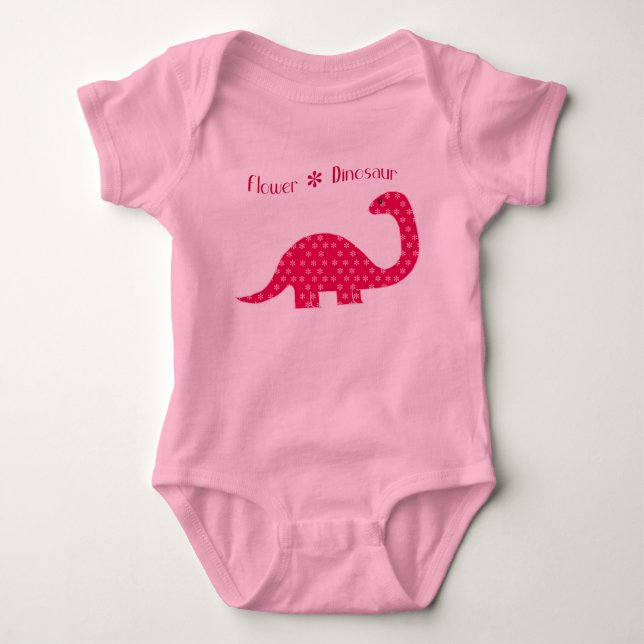 T-shirts Criança do dinossauro da flor (Frente)