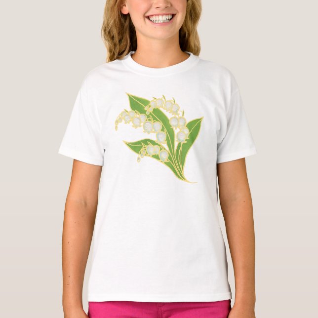 T-shirts Criança Longa-Capa: Lily do Vale (Frente)