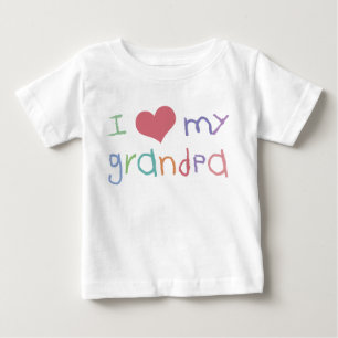 T-shirts Crianças Adoram Vovô Criança Orgânica