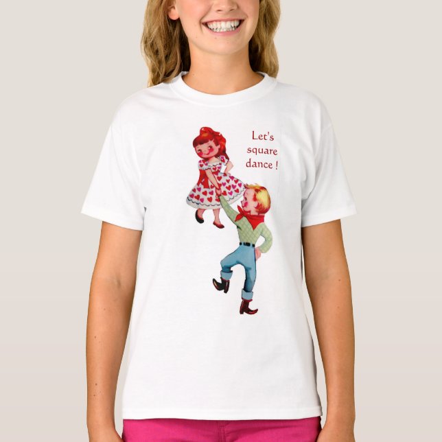 T-shirts Crianças de dança ao quadrado (Frente)