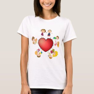 T-shirts Crianças e coração