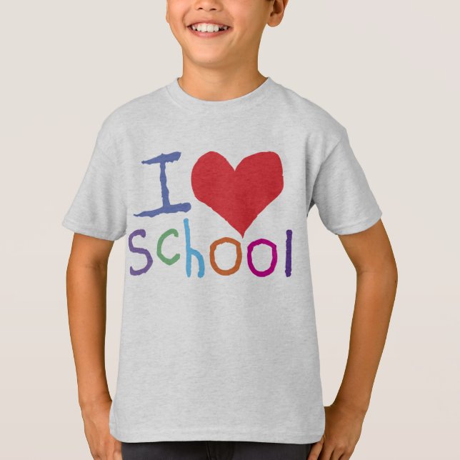T-shirts Crianças Que Adoro Escola (Frente)
