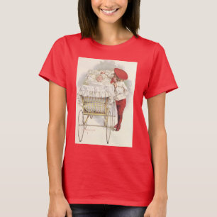 T-shirts Crianças Vitorianas Antigas, Criança e Bebê no Car