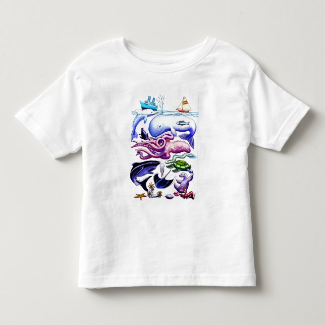 T-shirts Criaturas do mar (Frente)