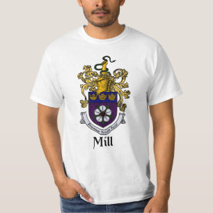 T-shirts Crista da família do moinho/t-shirt da brasão