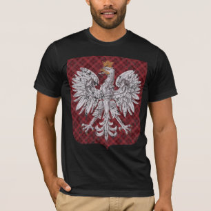 T-shirts Crista polonesa da xadrez de Eagle