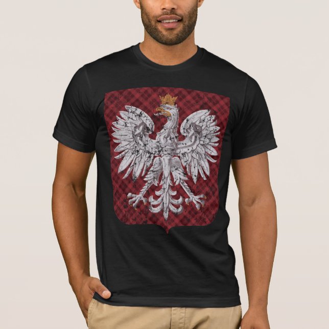 T-shirts Crista polonesa da xadrez de Eagle (Frente)