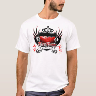 T-shirts crista real do campeão do pong da cerveja