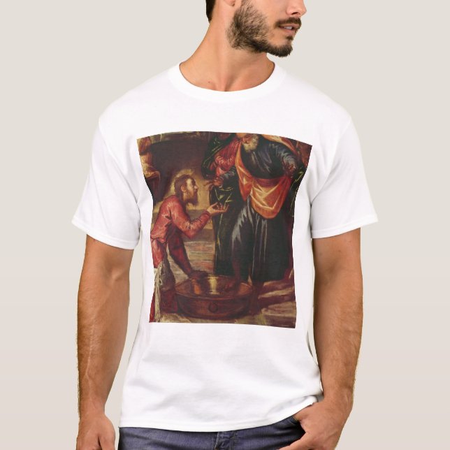 T-shirts Cristo que lava os pés dos discípulo (Frente)