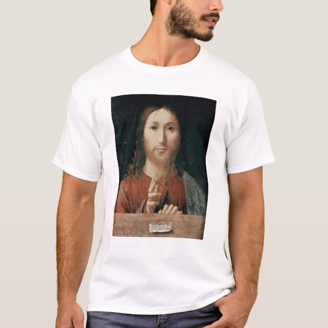 T-shirts Cristo Salvator Mundi, 1465 (Frente)