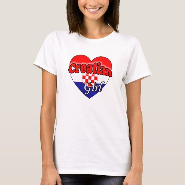 T-shirts Croatian Girl (Frente)