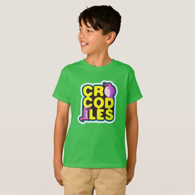 T-shirts Crocodilos com dois crocos felizes - vívidos (Frente Completa)
