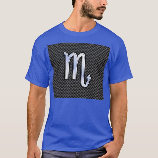 T-shirts Cromo Como Scorpio Sinal Zodiac Impressão de Fibra (Frente)