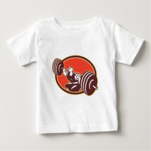 T-shirts Cruz-ajustado de levantamento dos Barbells do