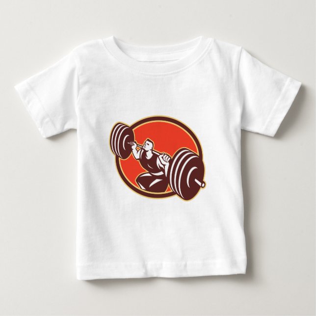 T-shirts Cruz-ajustado de levantamento dos Barbells do (Frente)