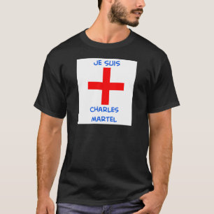 T-shirts cruz do cruzado do martel de Charles dos suis do