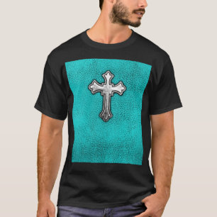 T-shirts Cruz do metal da cerceta