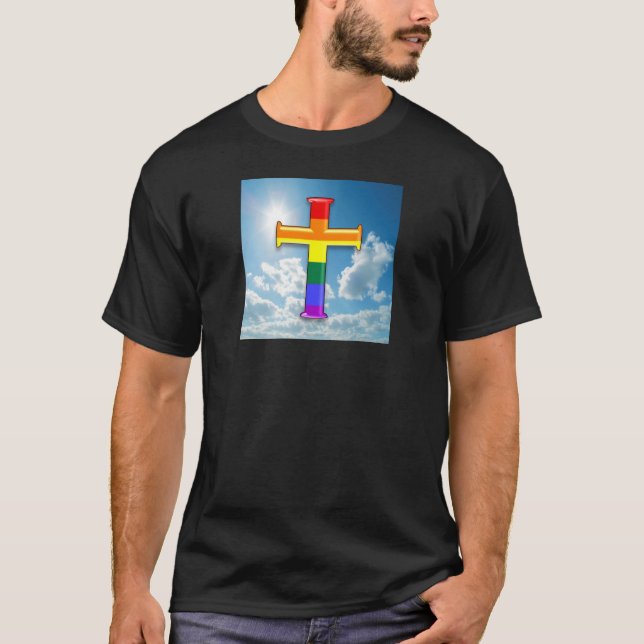 T-shirts Cruz do orgulho de LGBT (Frente)