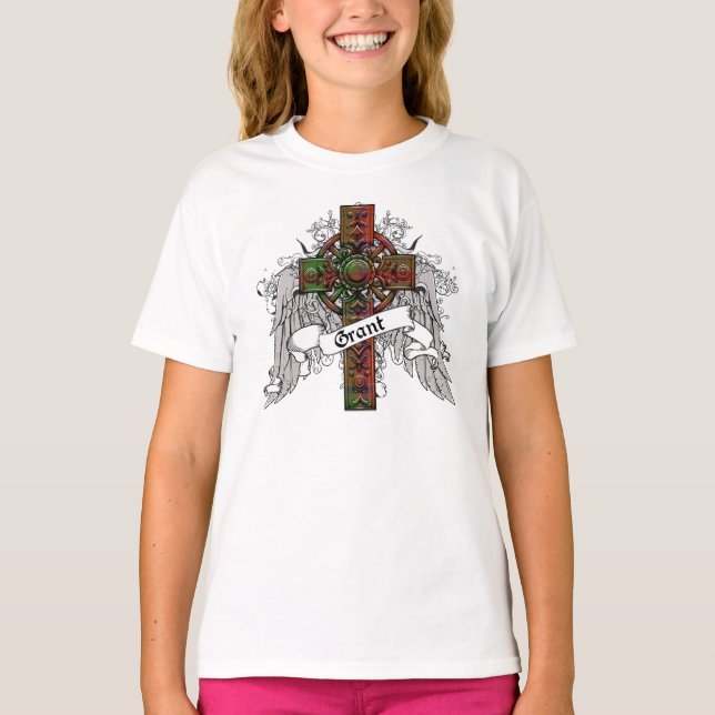 T-shirts Cruz do Tartan de Grant (Frente)