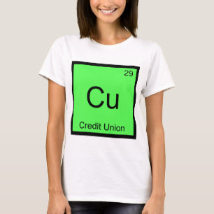 T-shirts Cu - Cooperativa de Crédito Símbolo do Elemento Qu