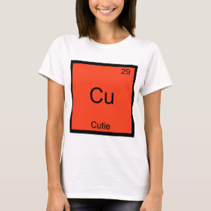 T-shirts Cu - Símbolo de Elemento de Química Cutie Funny 