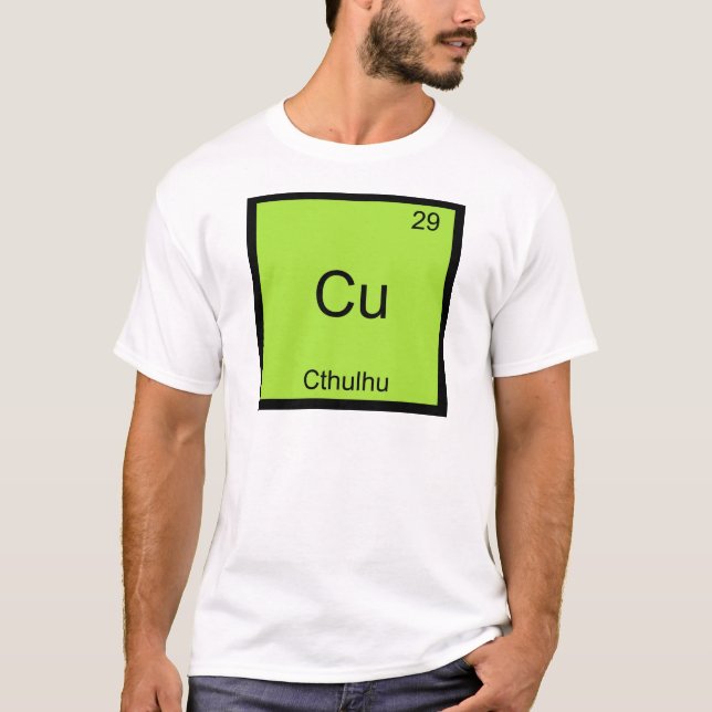 T-shirts Cu - Símbolo De Elemento De Química Engraçado Cthu (Frente)