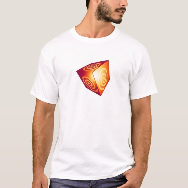 T-shirts Cubo 3D Legal com Design de Redemoinho (Frente)