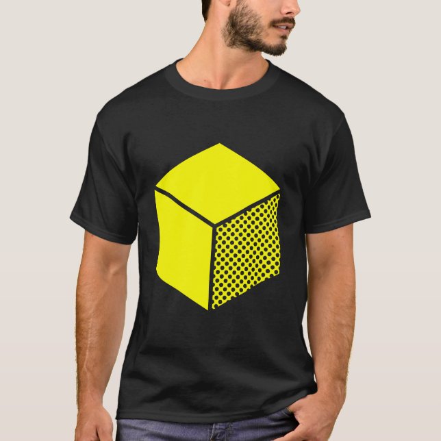 T-shirts Cubo - Amarelo no Escuro (Frente)