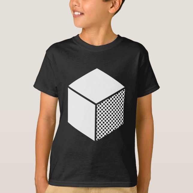 T-shirts Cubo - Branco no Escuro (Frente)