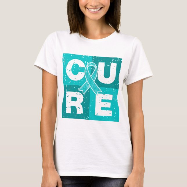 T-shirts Cubo de Gravis da miastenia da CURA (Frente)