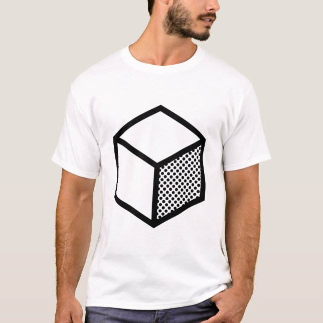 T-shirts Cubo - Preto em Branco (Frente)