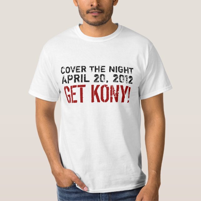 T-shirts Cubra a noite obtêm Kony (Frente)