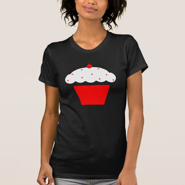 T-shirts cupcake de cereja (Frente)