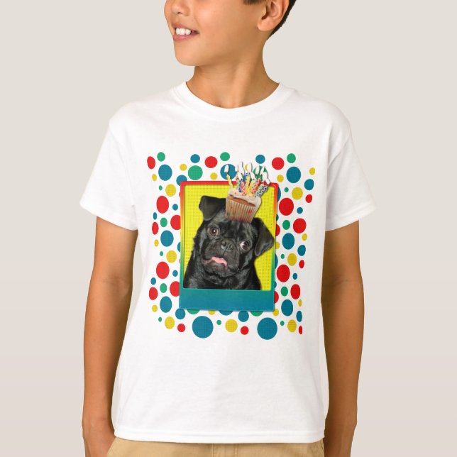 T-shirts Cupcake de Convite - Pug - Ruffy (Frente)